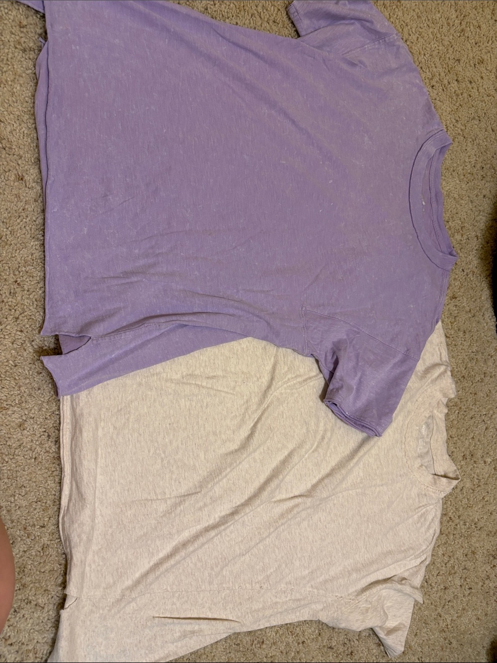 aerie Bundle of 2 Short-Sleeve Tees: Light Purple & Cream Like New.